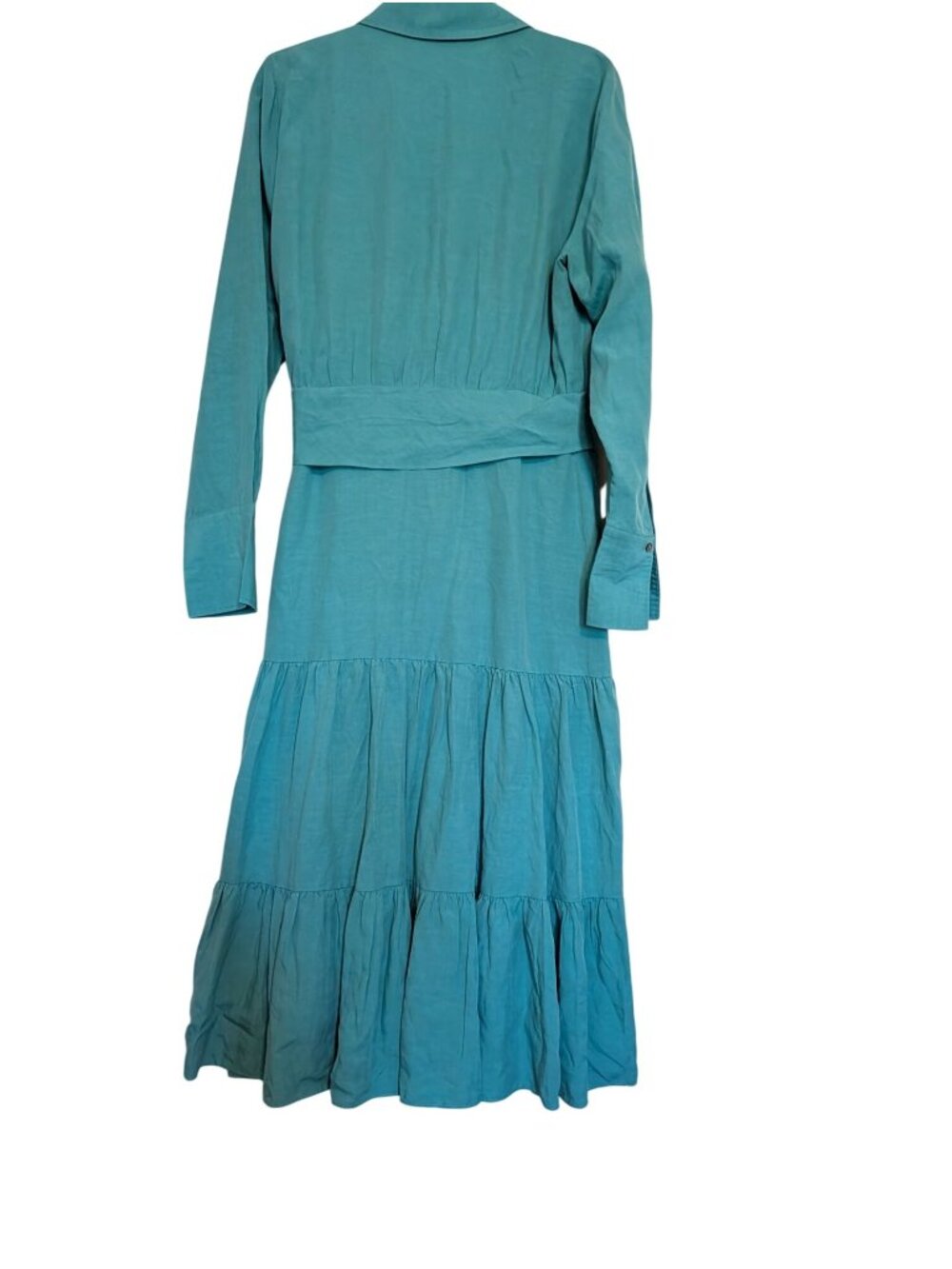 Kobi Halperin Womens Blue Linen Blend Long Sleeve Shirt Dress Size M - Picture 16 of 16